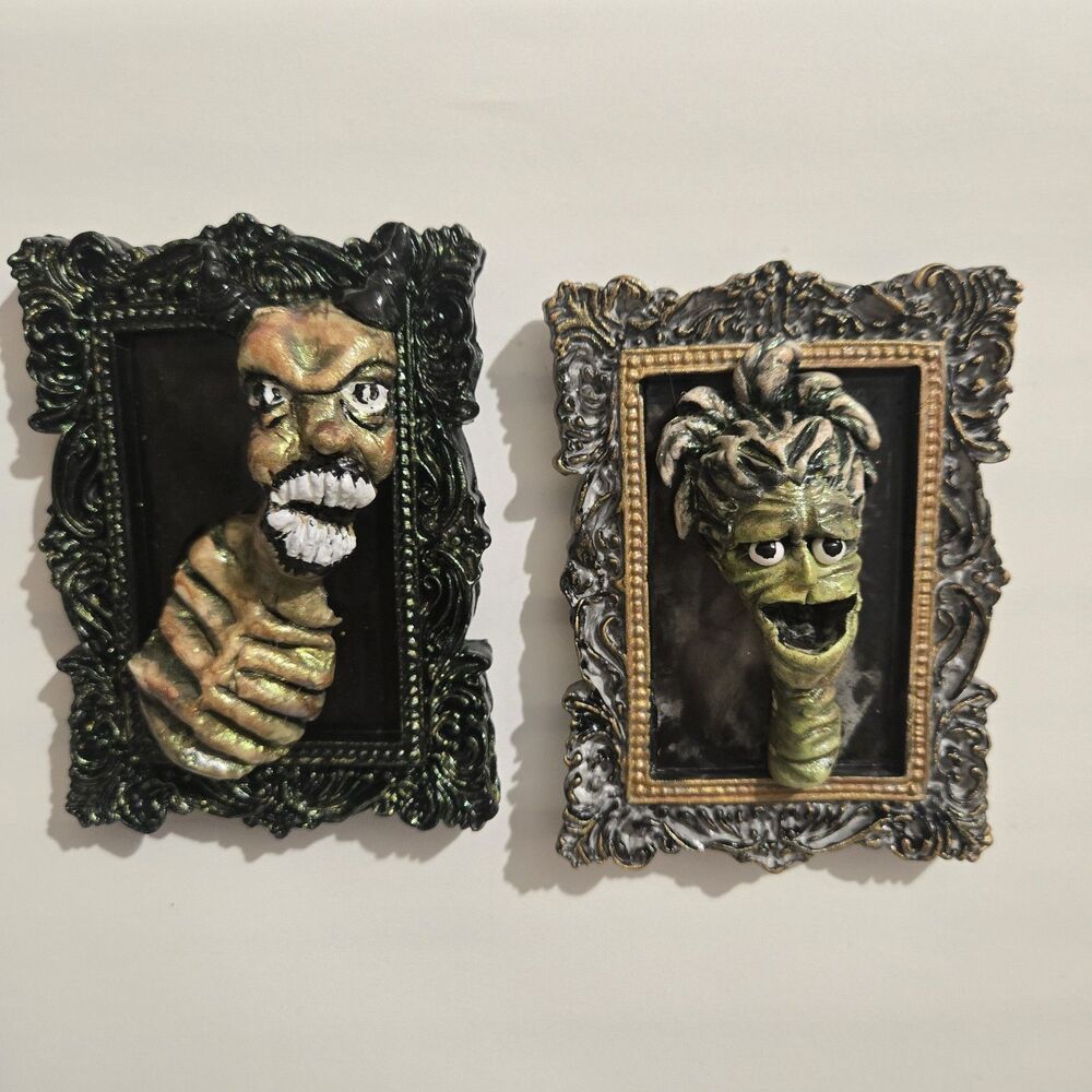 OOAK HM Creepy Oddity Art Sculpt Scary Evil Creatures, Lot of 2 Magnets